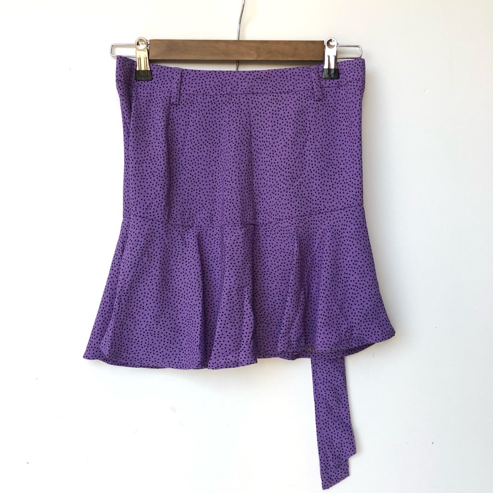 NWT Love For Humanity Couture Polka Dot Belted Ruffle Mini Skort